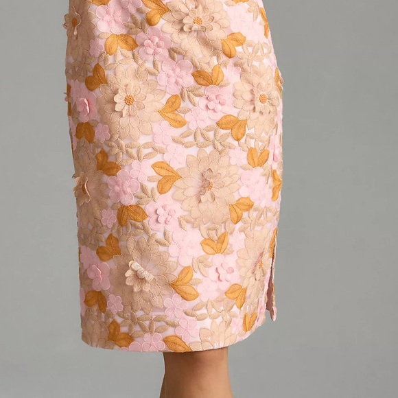 Anthropologie Floral Appliqué Embroidered Dress - Picture 11 of 15